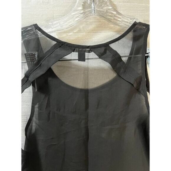 American Eagle Outfitters Black Chiffon‎ Blouse Sleeveless XS - Picture 6 of 8